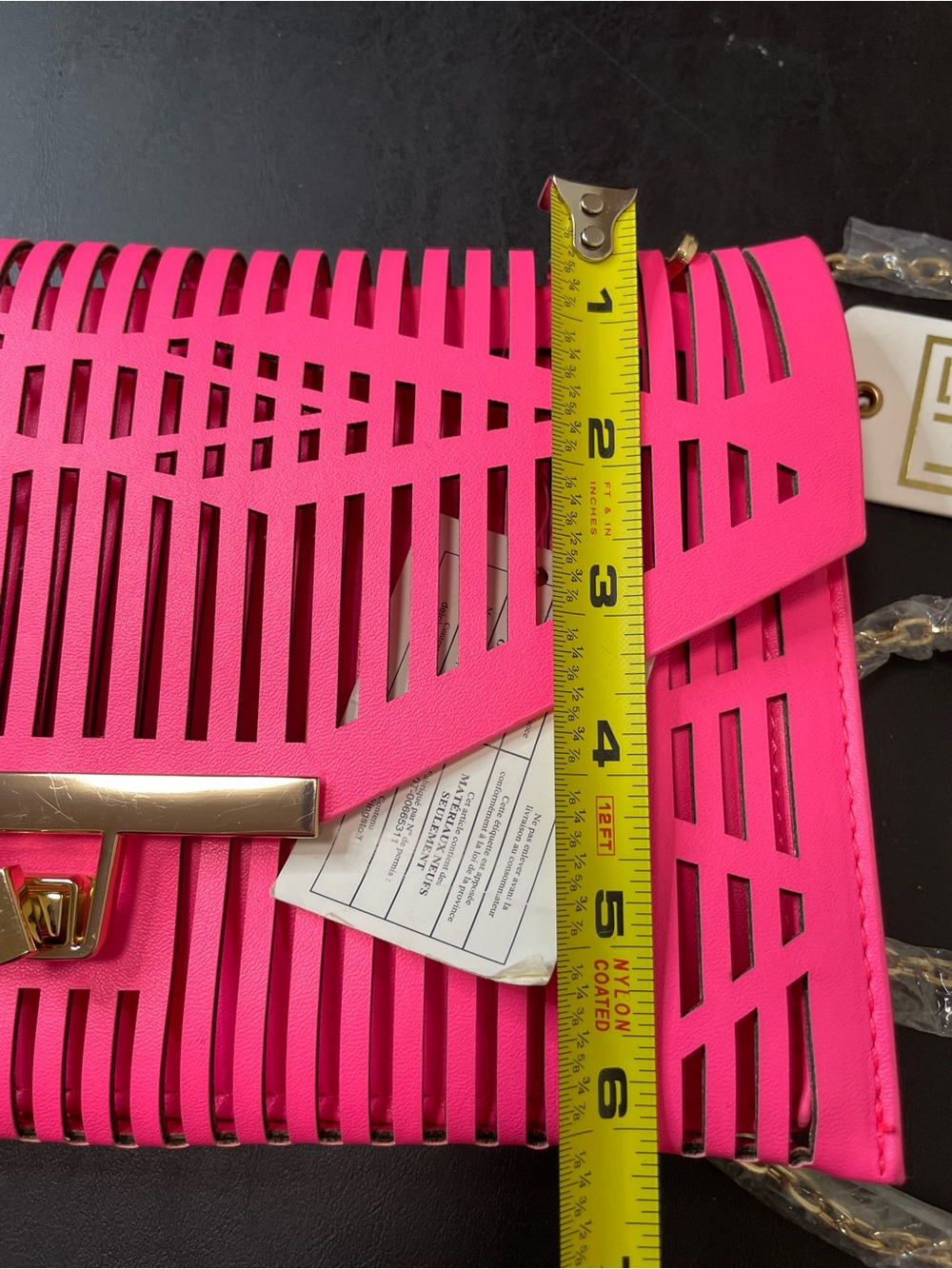 Urban Expressions Neon Pink Laser Cut Clutch NWT - Picture 4 of 6